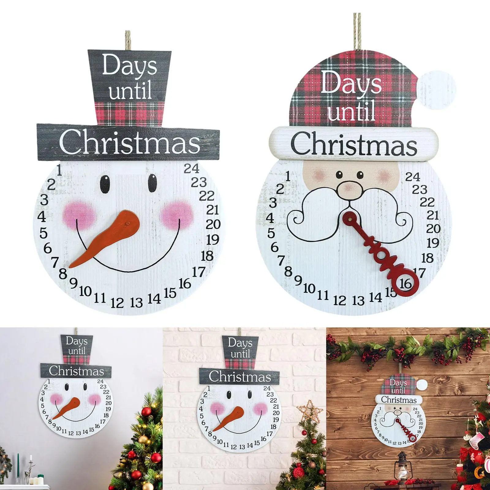 Creative Christmas Sign, Calendar Wood Wall Hanging Crafts for Home Decor Gift