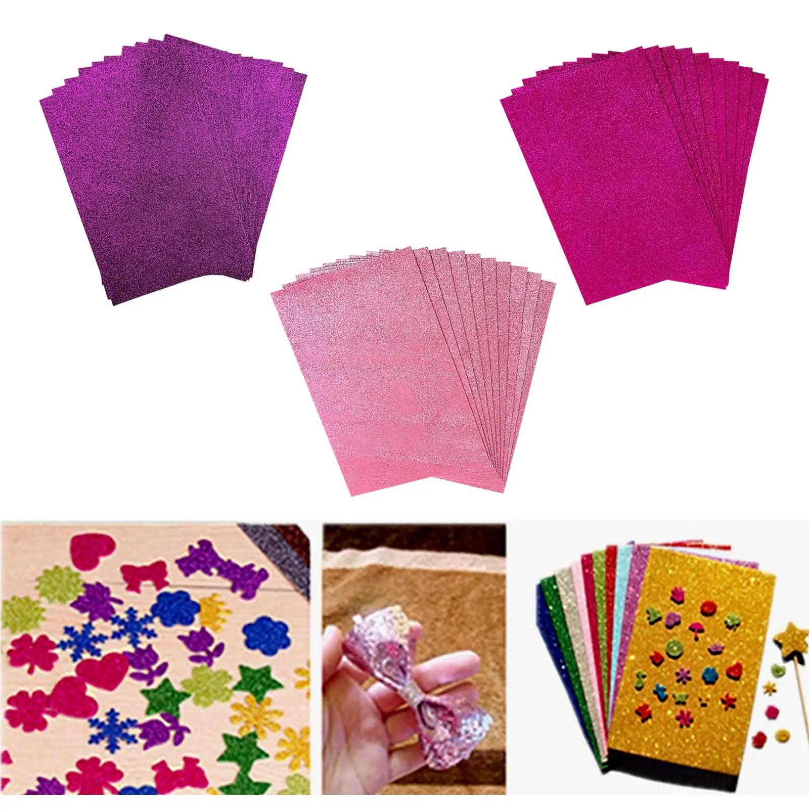 Foam Sponge Papers Glitter Handmade 10Pcs Glitter Foam Paper Craft Foam Sheets for Signs Bulletin Board DIY Projects Crafts Kids