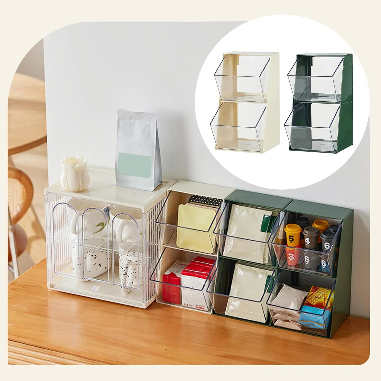 Tea Canister Containers,Handy Tea Box Organizer,Tea Storage for Pantry Cabinet