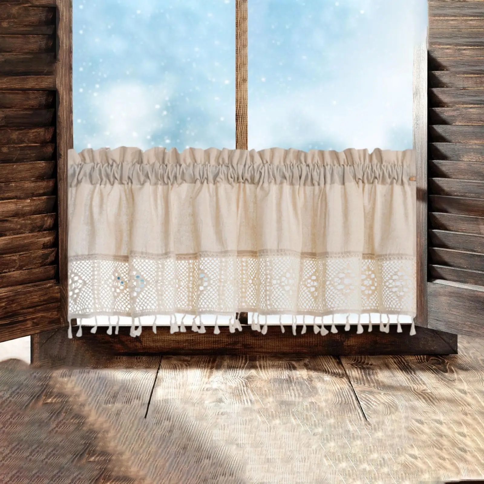 Barn Door Valances Curtains Boho Valances for Small Window Bedroom Bathroom