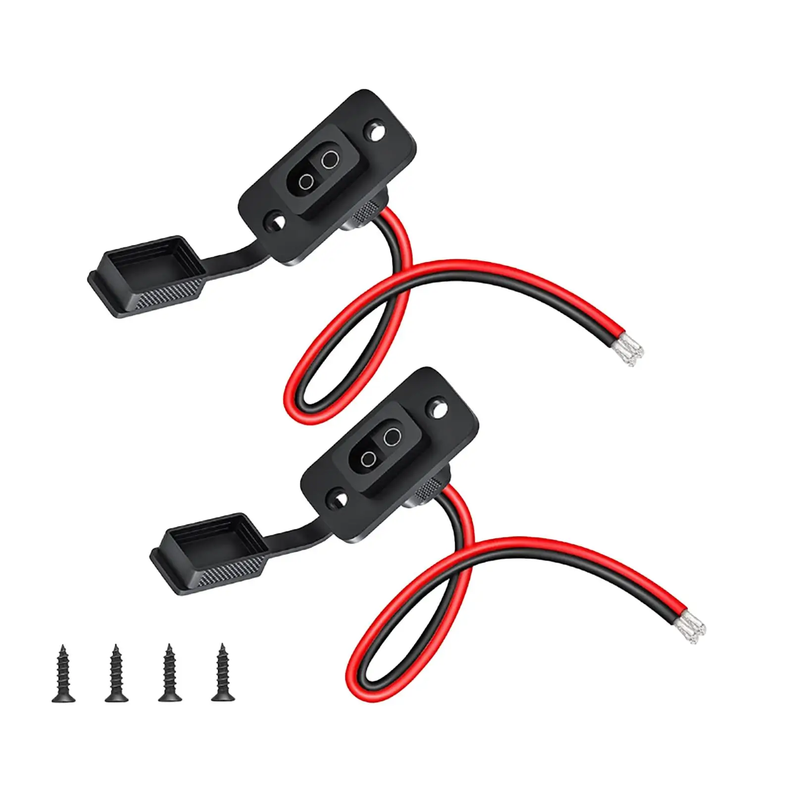 2 Pieces SAE Socket Motorcycle Waterproof Cap 2 Holes RV Car Battery Cable