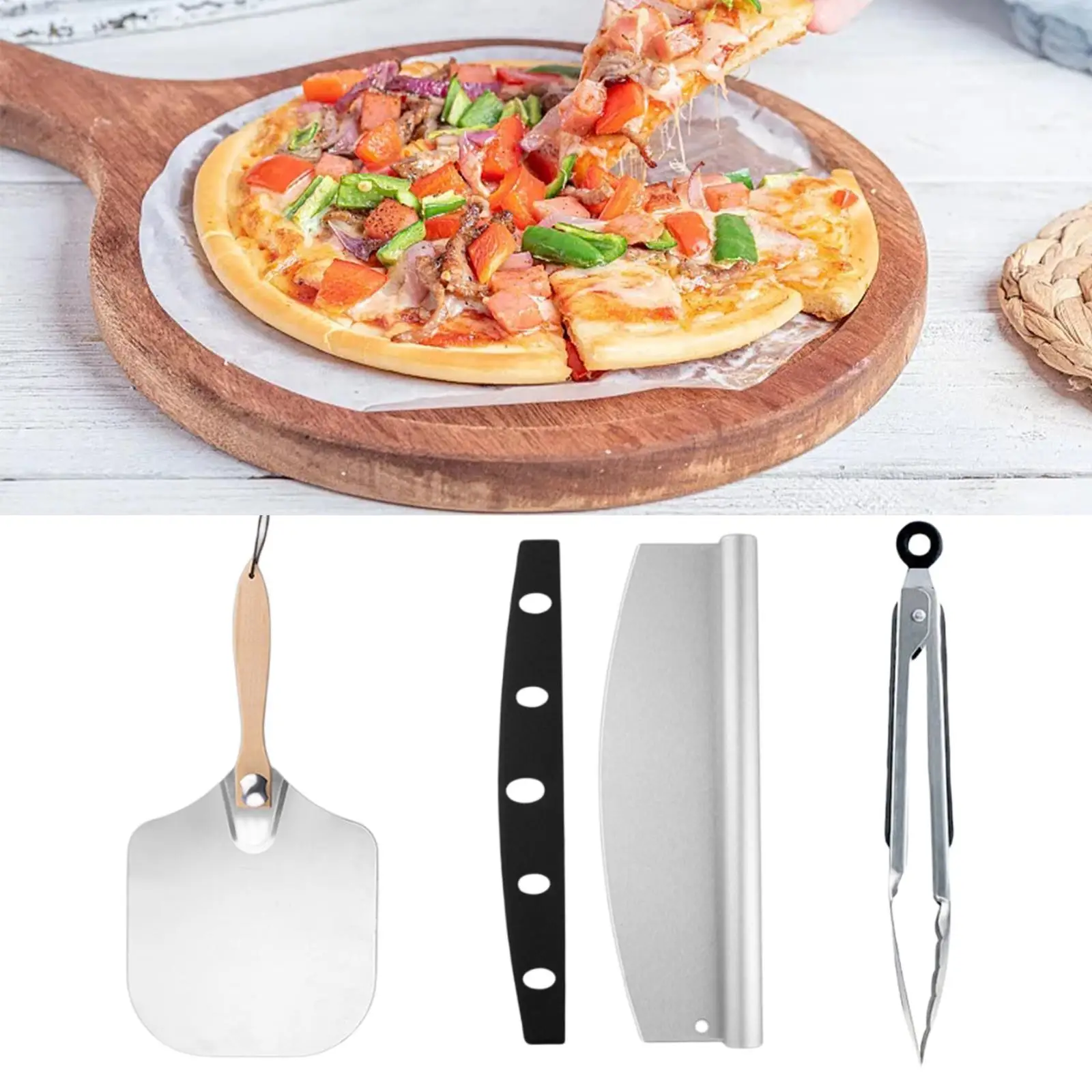 Stainless Steel Pizza Peel Kitchen Tools Pizza Shovel with Foldable Handle for Home