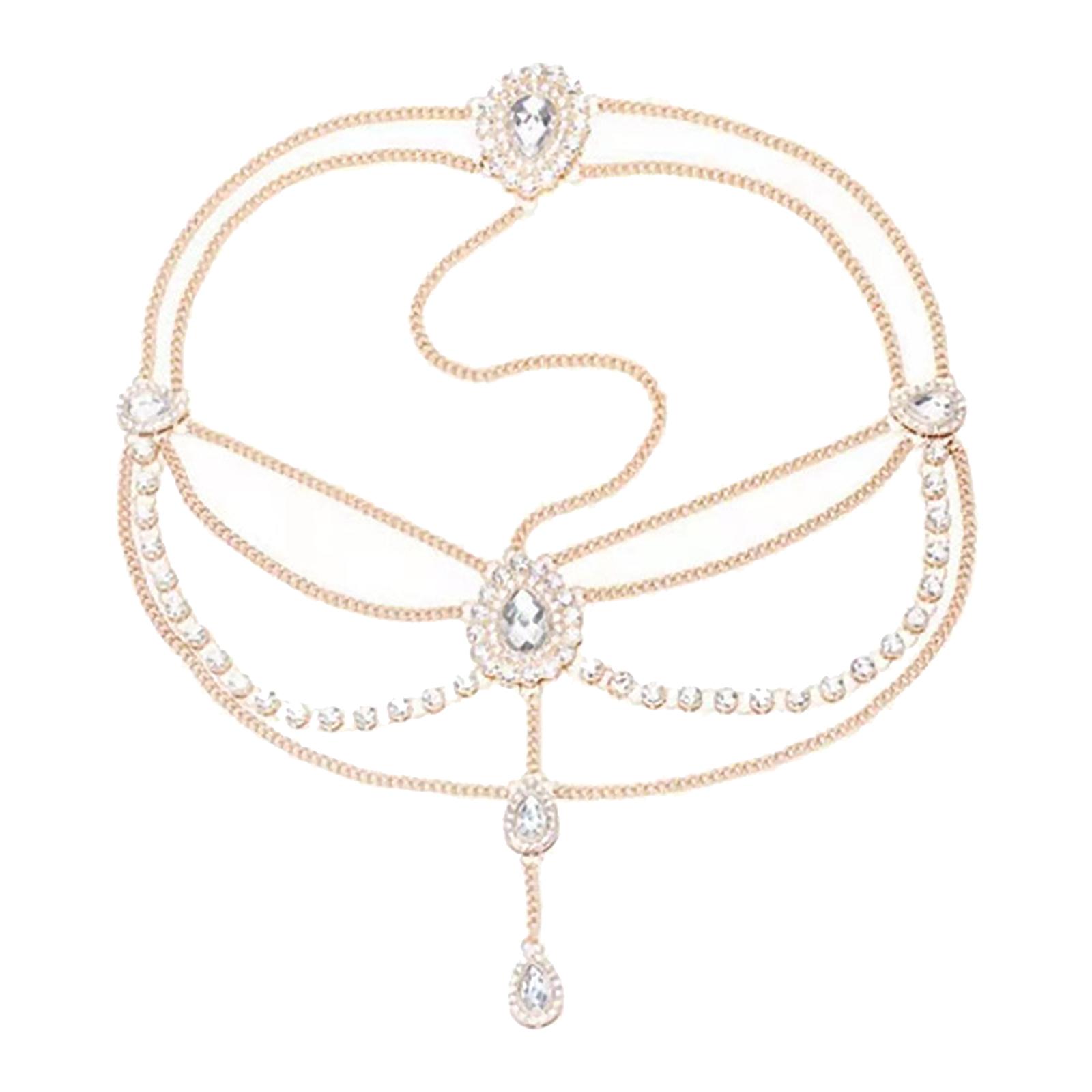 Head Chain Bohemian Indian Hair Accessories with Drop Pendant Jewelry Hair Band Headband for Wedding Prom Bridal Hairstyle Women