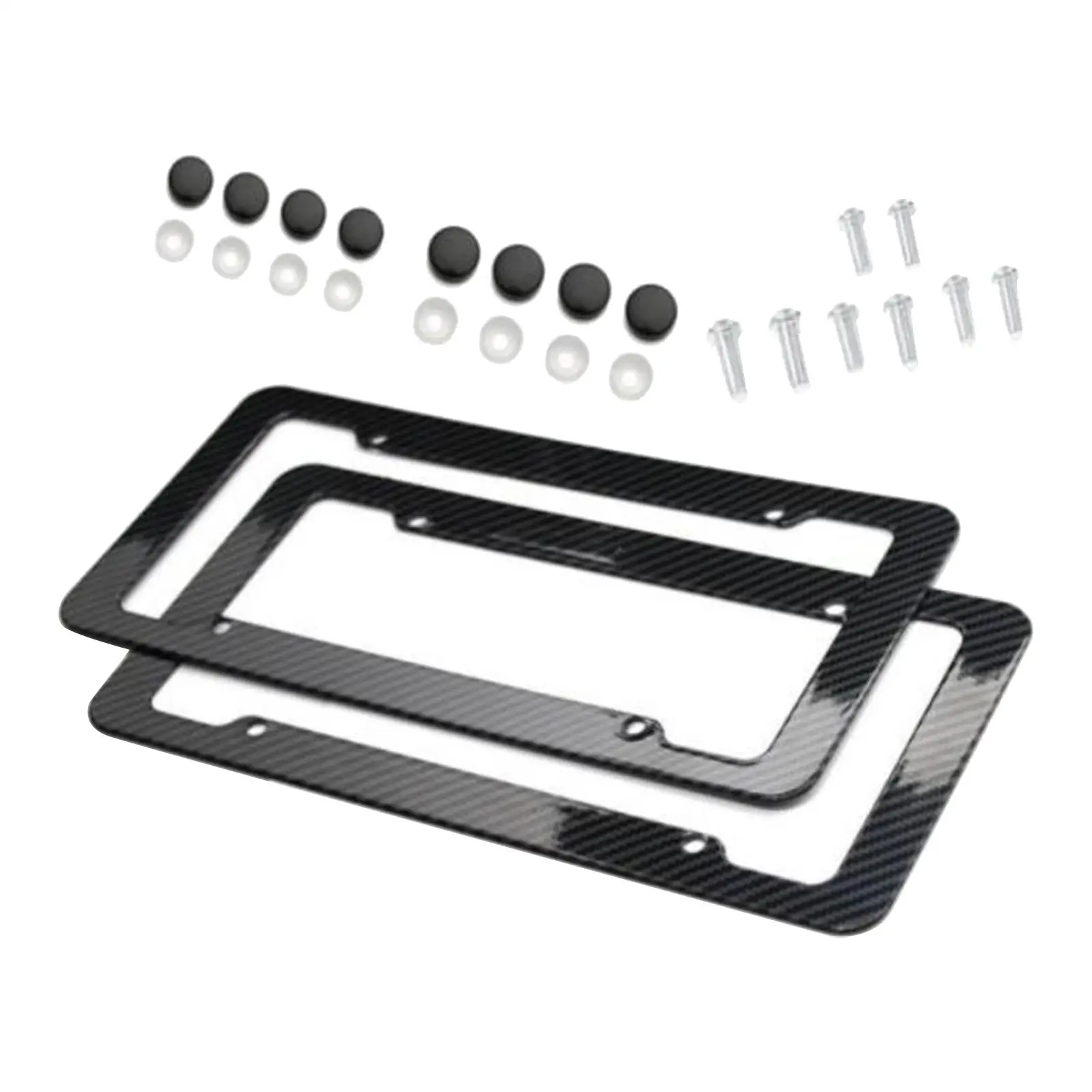 2Pcs Carbon Fiber License Frames with Screws Holder Plate Covers Front and Rear for us Accessories Durable