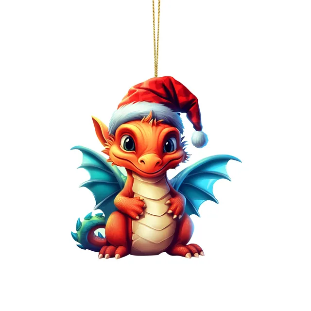 Ornament String Hang Dragon Baby Egg Hanging Ornament Christmas Tree Charm  Cute Car Pendant Decoration 2D Acrylic xmas gift 2024 - AliExpress