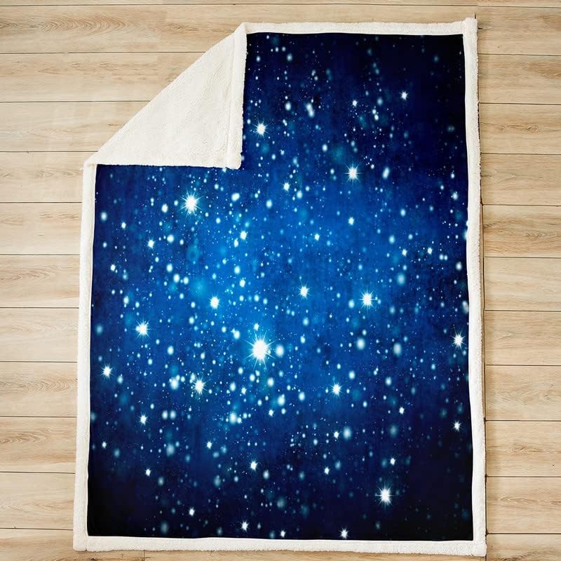 Title 2, Galaxy Fleece Throw Blanket Outer Space Plush B...