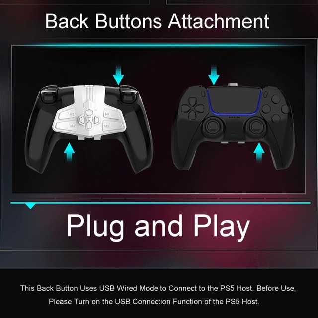 Backplate Programable Remap Kit For PS5 Controller Plug And Play Extension  Key Rear Paddles Back Button Attachment - AliExpress