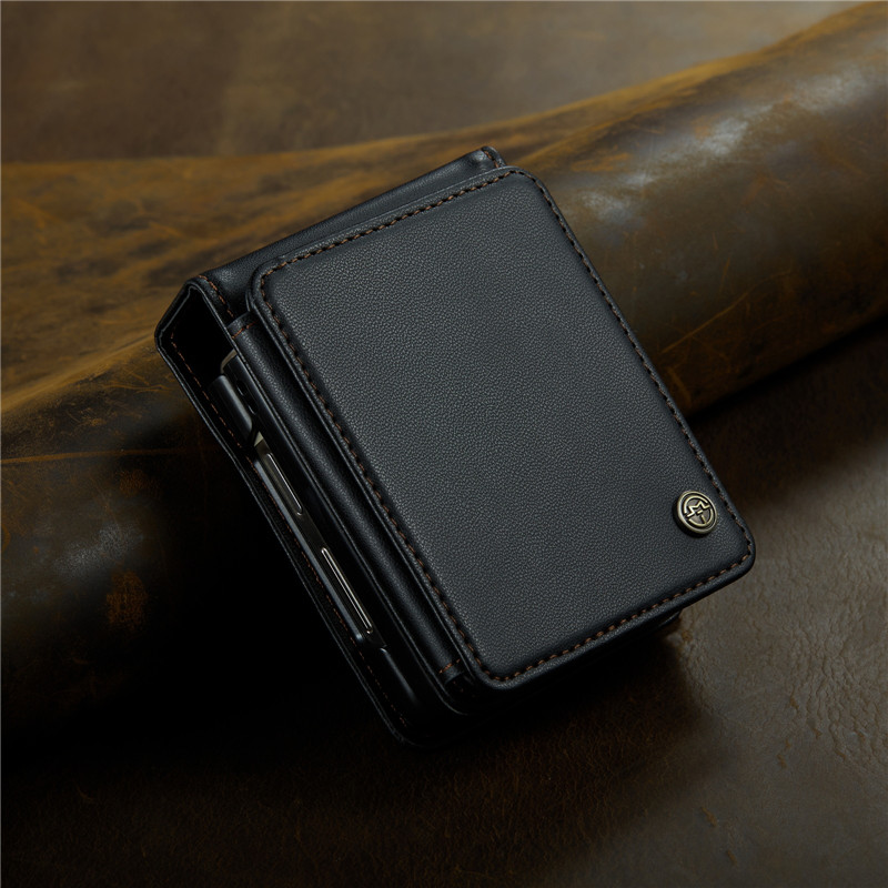 EUCAGR Luxury Magnetic Wallet PU Leather Case For Samsung Galaxy Z Flip 5 6 7 Card Solt Holder Pocket Cover For Galaxy Z Flip7 5