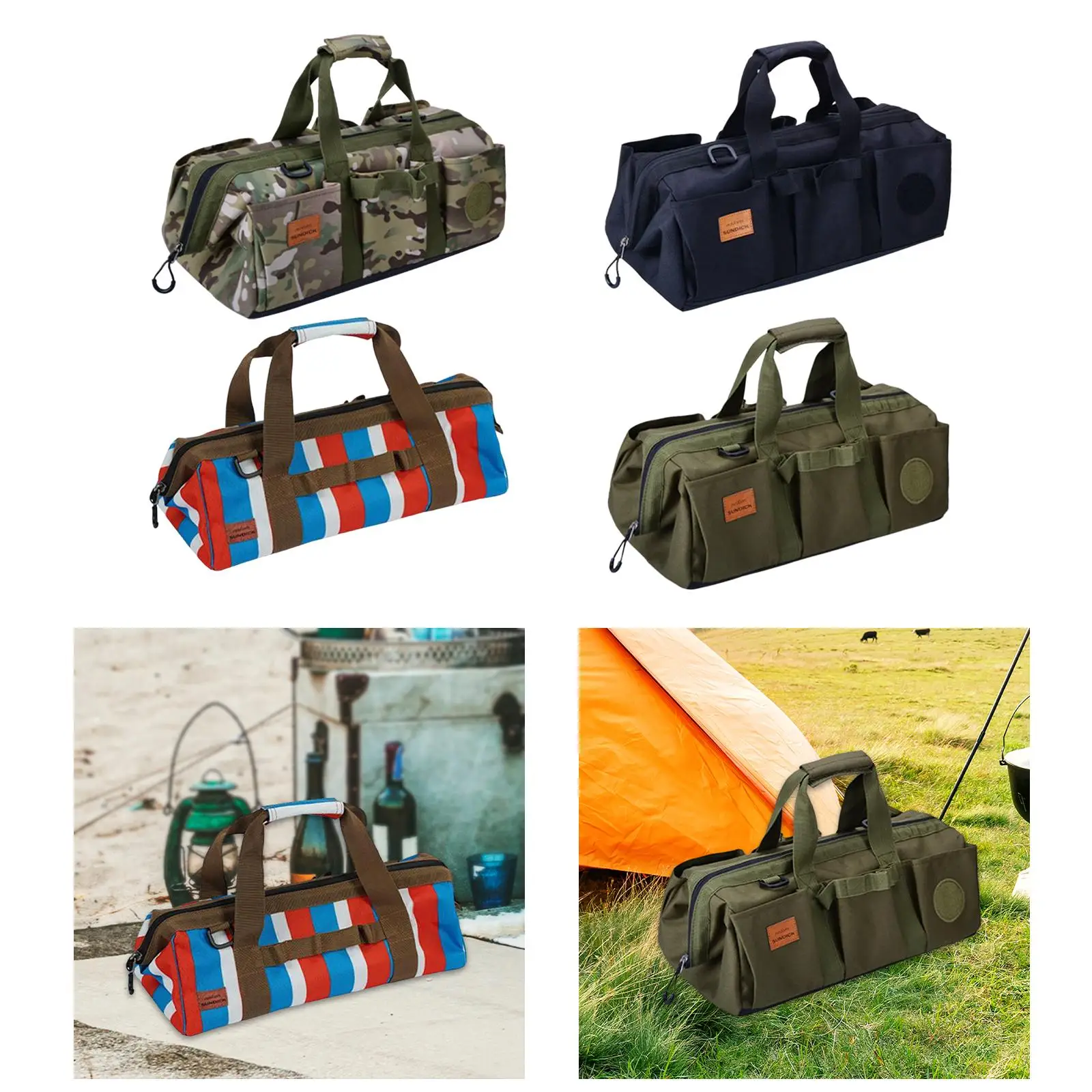 Waterproof Tent Stakes Storage Bag Camping Tent Pegs Handbag for