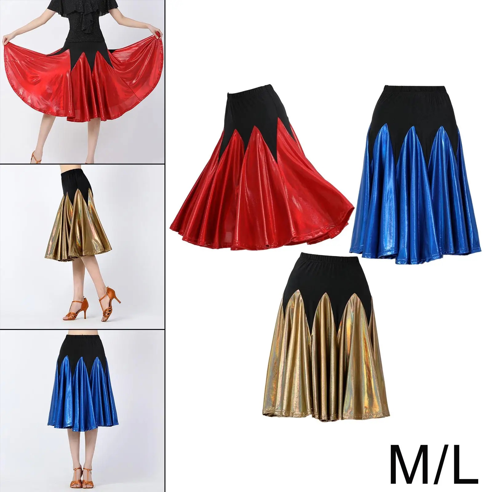 Dance Skirt Dress Waltz Latin Flamenco Modern Tango Adults Dancing Costume Big Swing Skirts