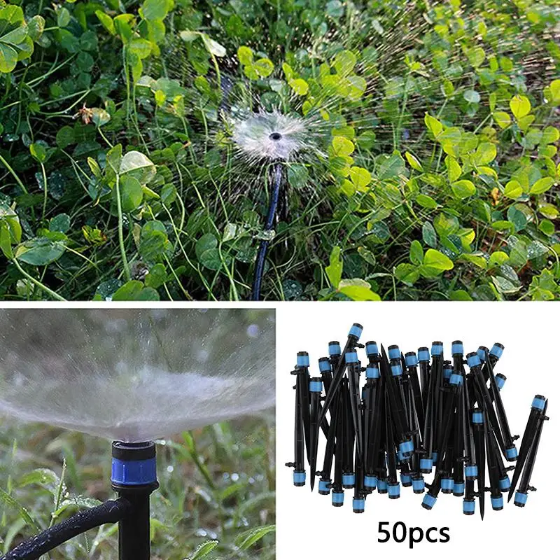 50 Pieces Adjustable Irrigation Dripper Water Flow Dripper Irrigation System Drip Emitters for Flower Beds Lawn