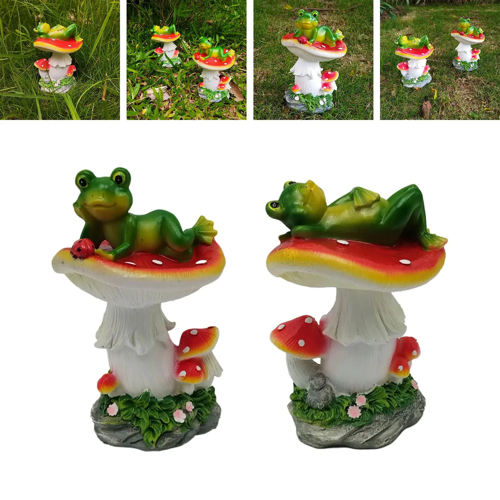 Adorable Frogs Sculpture Novelty Collectibles Frog Statues Frog Laying on for Shelf Home Accent Outside Porch Yard