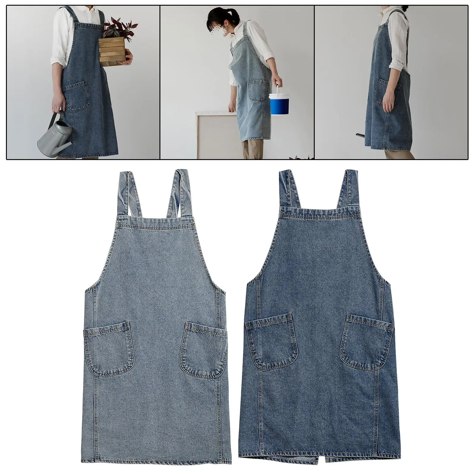 Cooking Apron Stain Resistant Heavy Duty Free Size Durable Carpenter Apron for Painting Kitchen Barbecue Fathers Day Gift Unisex
