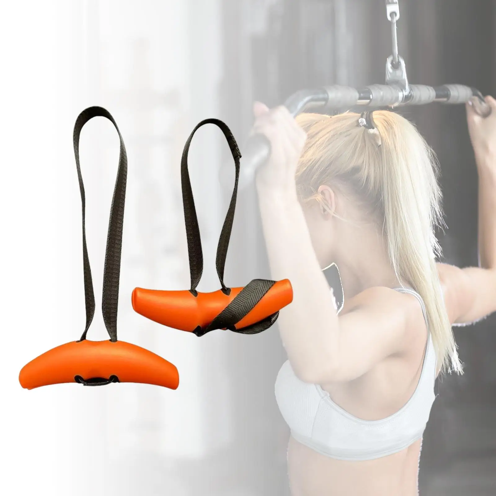2x Pull up Handles Hand Grips Resistance Band Handles Attachment Nylon for Strength Training Barbell Deadlift Dumbbell Workout