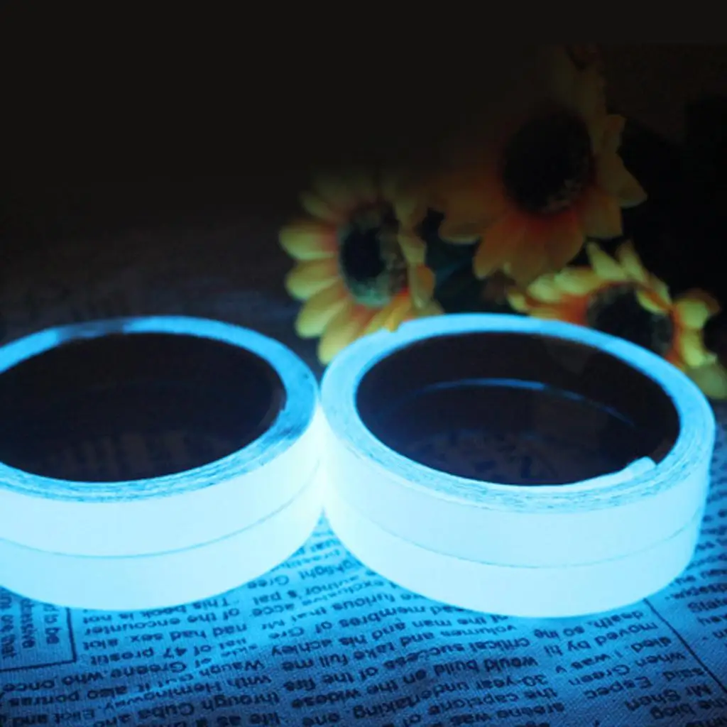 1 Roll 5m Luminous Tape Glow in the Dark Fluorescent Tape Sticker Blue
