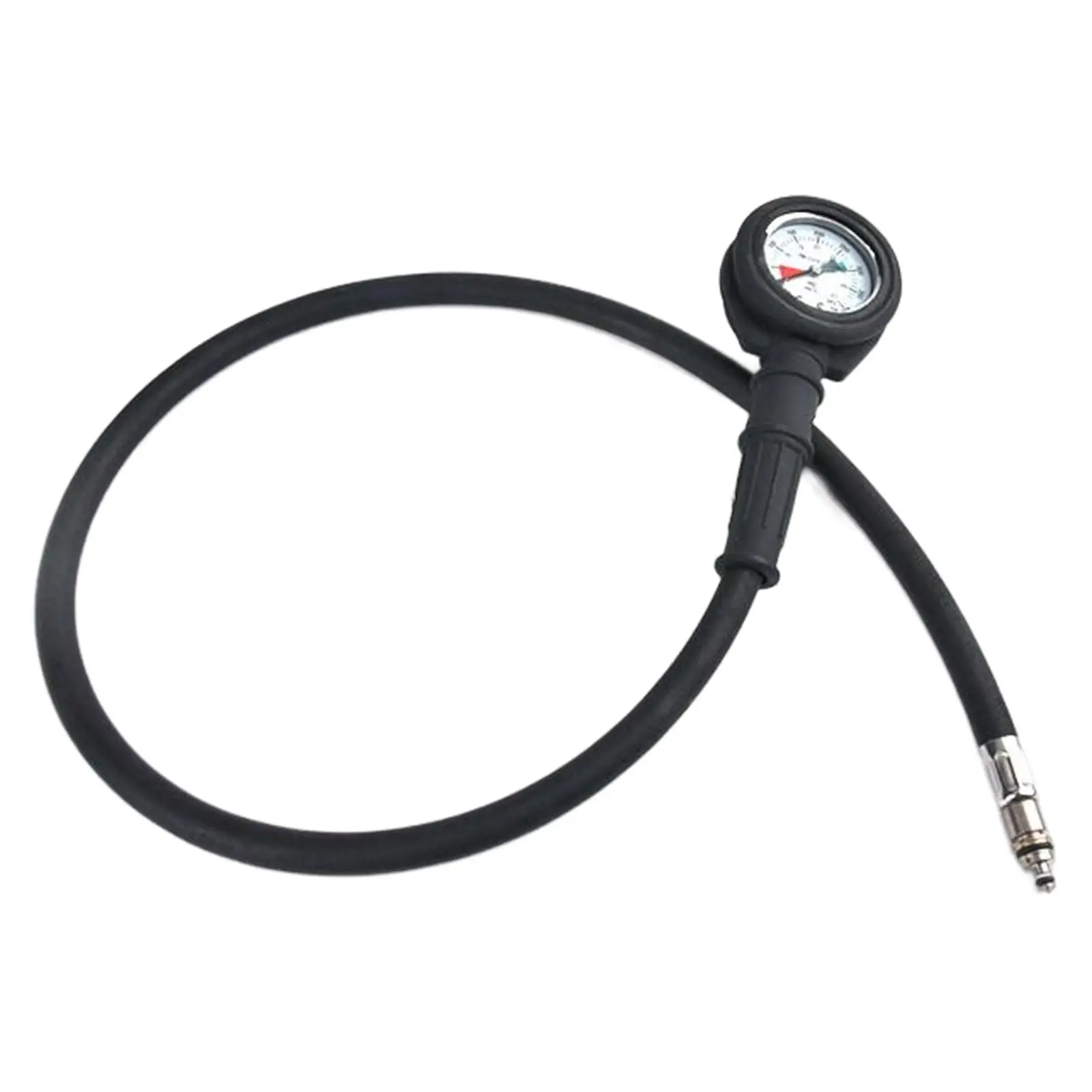 Compact Scuba Diving Pressure Gauge, Dial Scale 0-400 bar, Black, Standard
