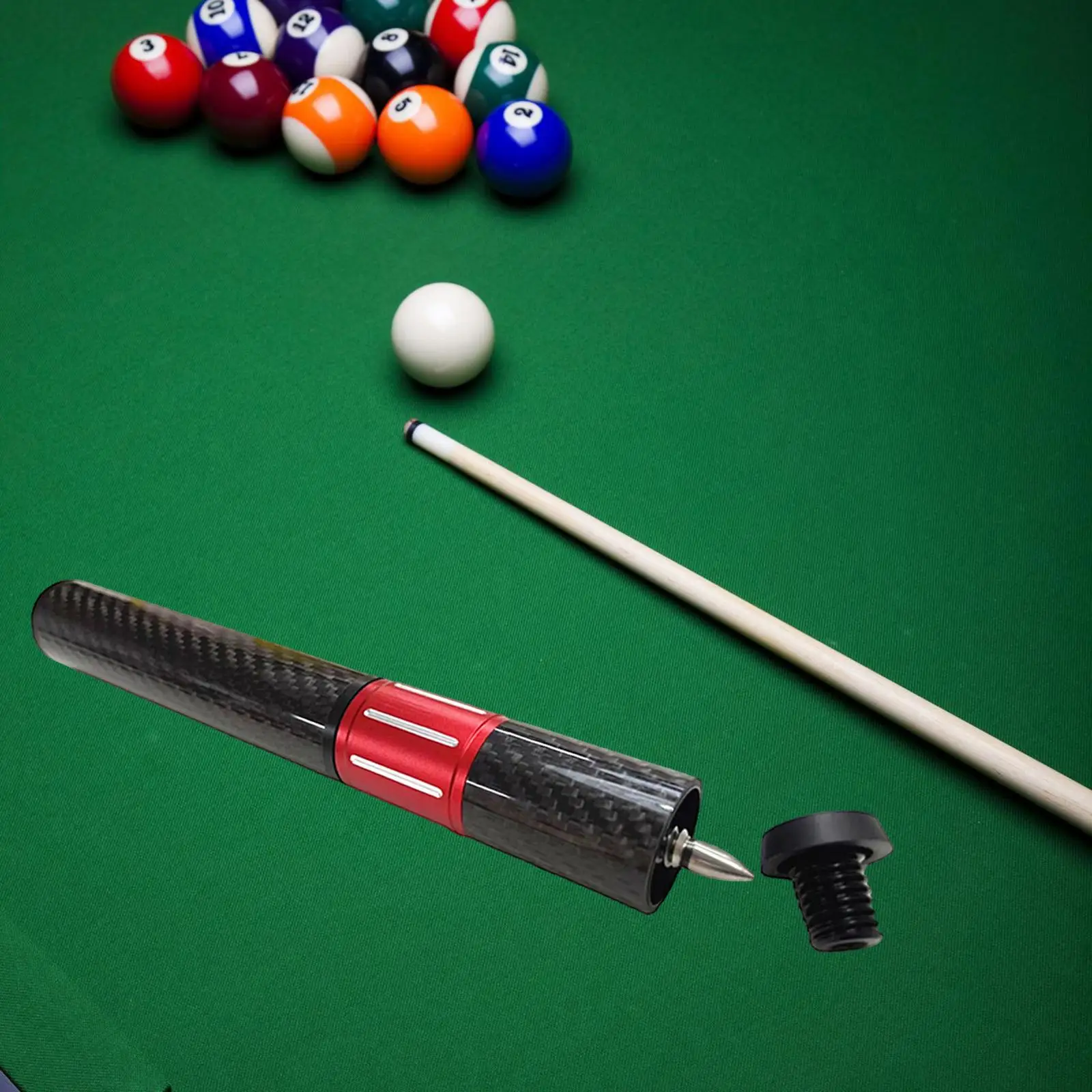 Telescopic Pool Cue Extension Athlete Carbon Fiber Aluminum Alloy Lightweight Beginners Cue Stick Extenders Billiards Accessory