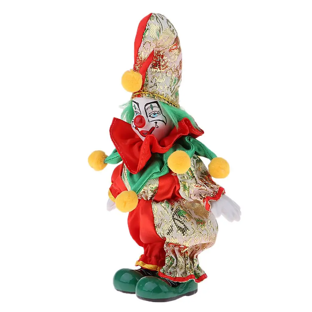 6inch Funny Clown Man Doll Wearing Colorful Costume Suit Halloween Ornament #2