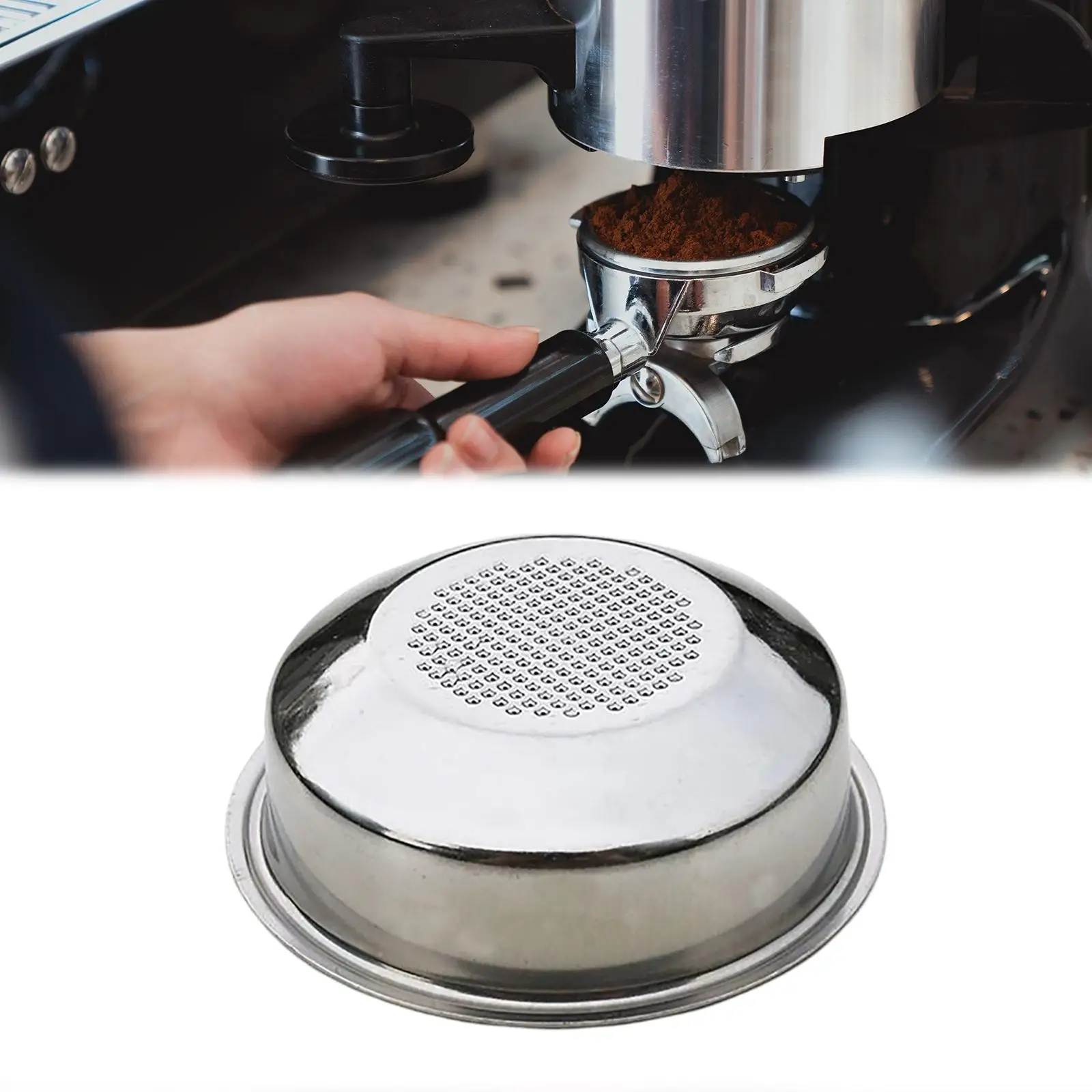 Stainless Steel 51mm Coffee Filter Basket Powder Bowl Replacement Pressurized Coffee Machine Filter