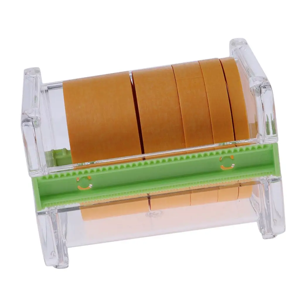 Adhesive Tape Box Hobby Model Tool Organizer w/ 5 Rolls Masking Tapes 5 Size