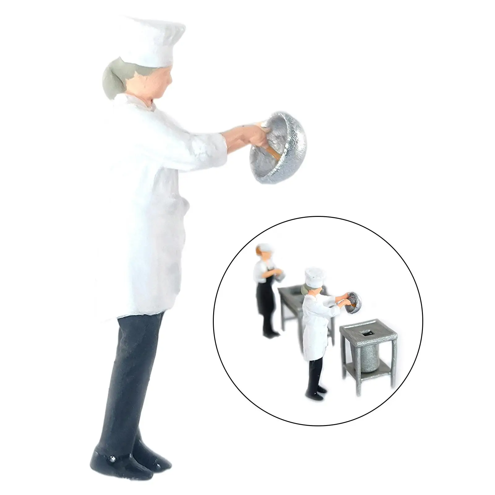  People Figures Restaurant Chef Figurines for Miniature Scenes