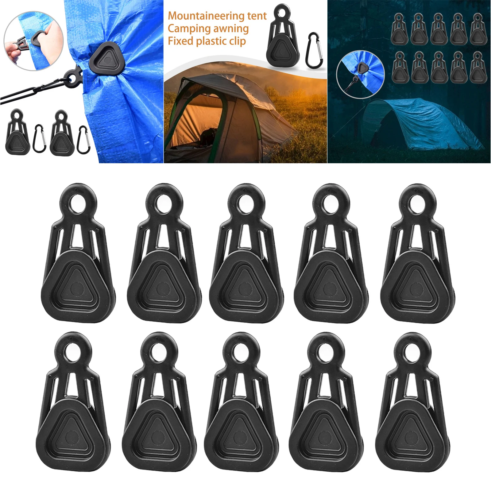 10x Heavy Duty Tarp Clips, Secures Tarps Tents Awnings Canopies Covers Outdoors