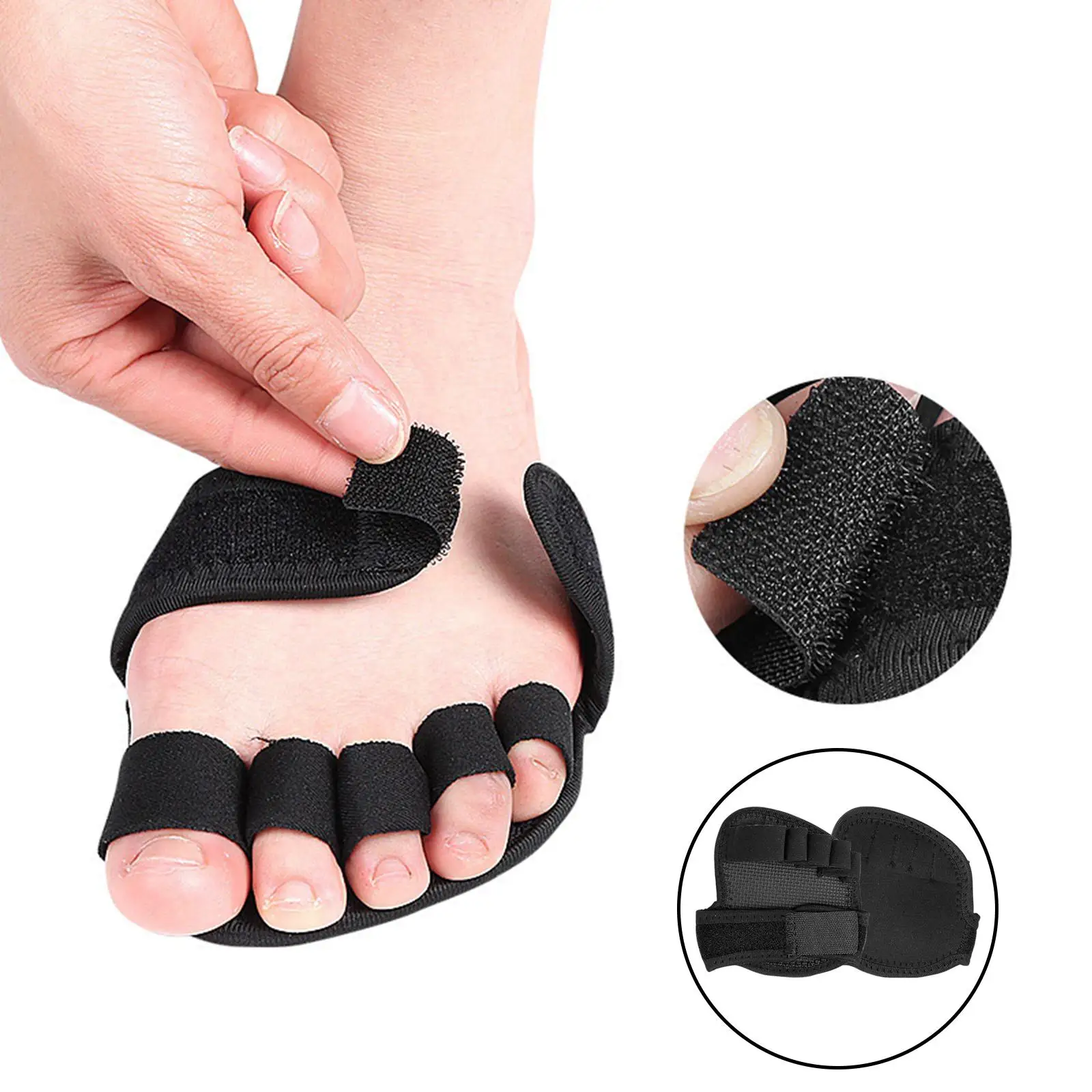Universal Toe Separator Soft Forefoot Pads Corrector Pedicure Socks for Realign Crooked Toes Hallux Valgus for Ballet Men Women