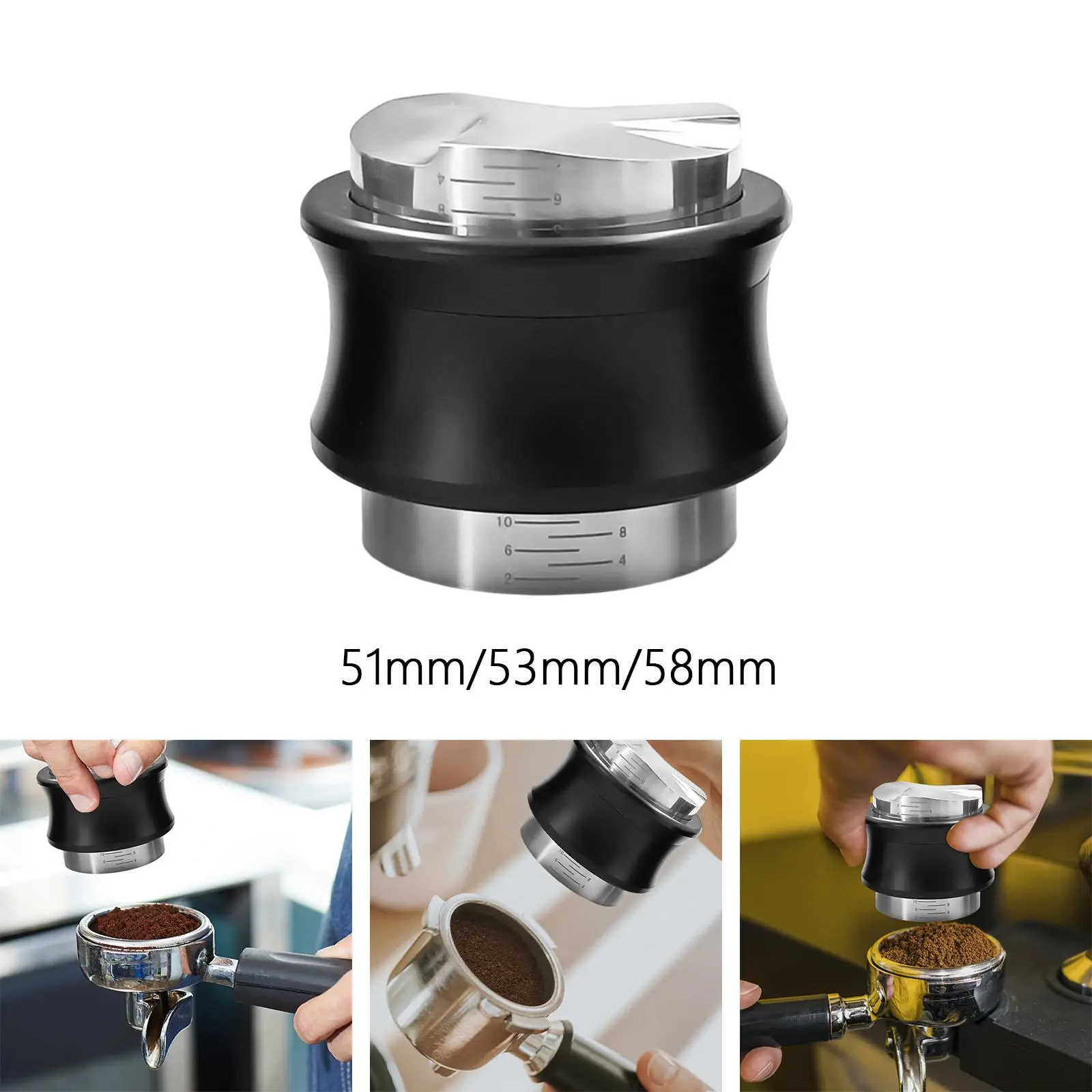 Coffee Distributor and Tamper Double Sided Professional Espresso Hand Tampers Espresso Distributor for Bottomless Portafilter
