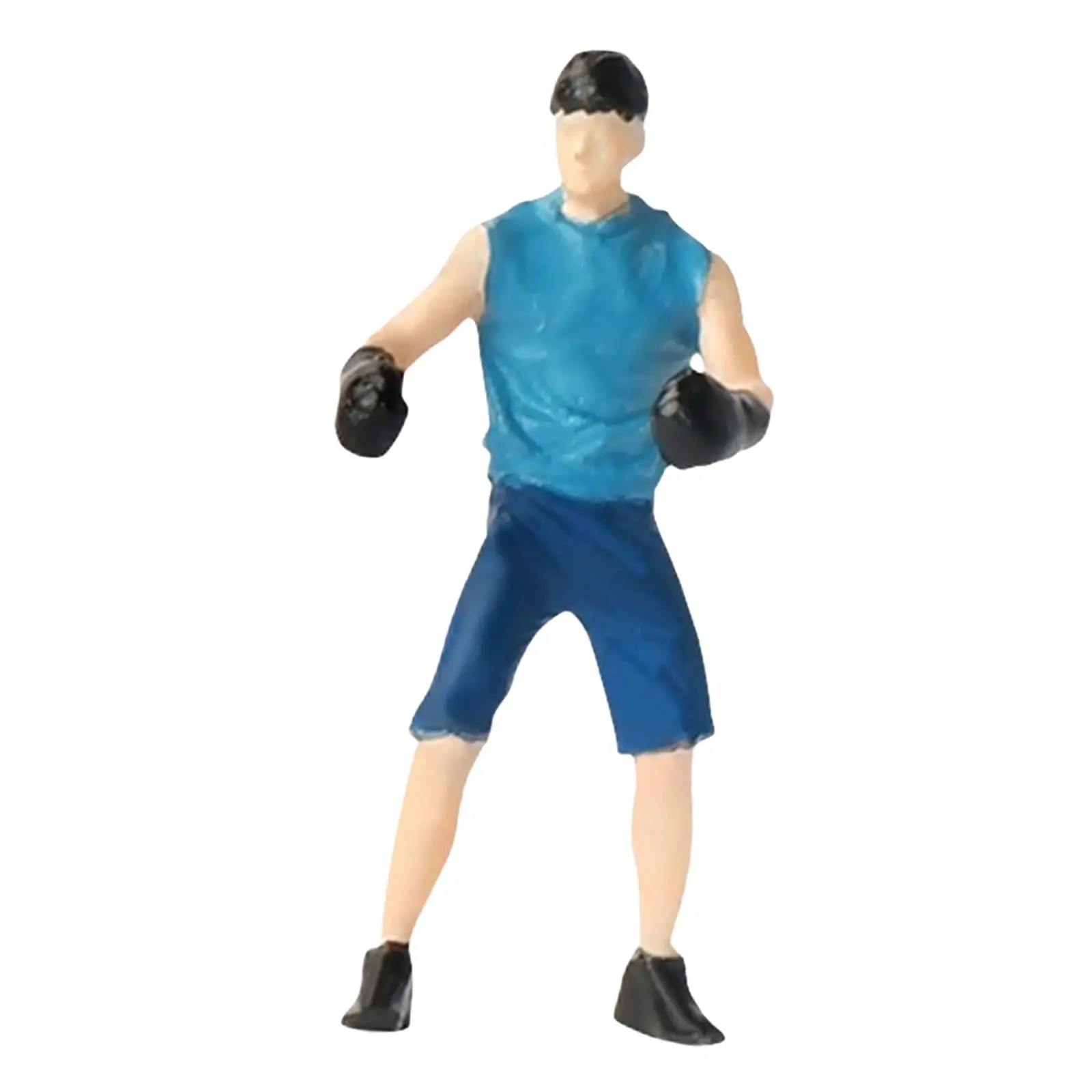 Hand Painted 1:64 Figures Boxing Figurines Tiny People for Miniature Scene
