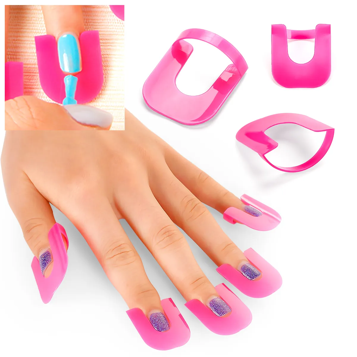 Description Picture 3 of item26Pcs Nail Care Women's Beauty Model Anti-nail Clip Nail Polish Spill Proof Model Polish Glue Overflow Nail Art Tool Accessories