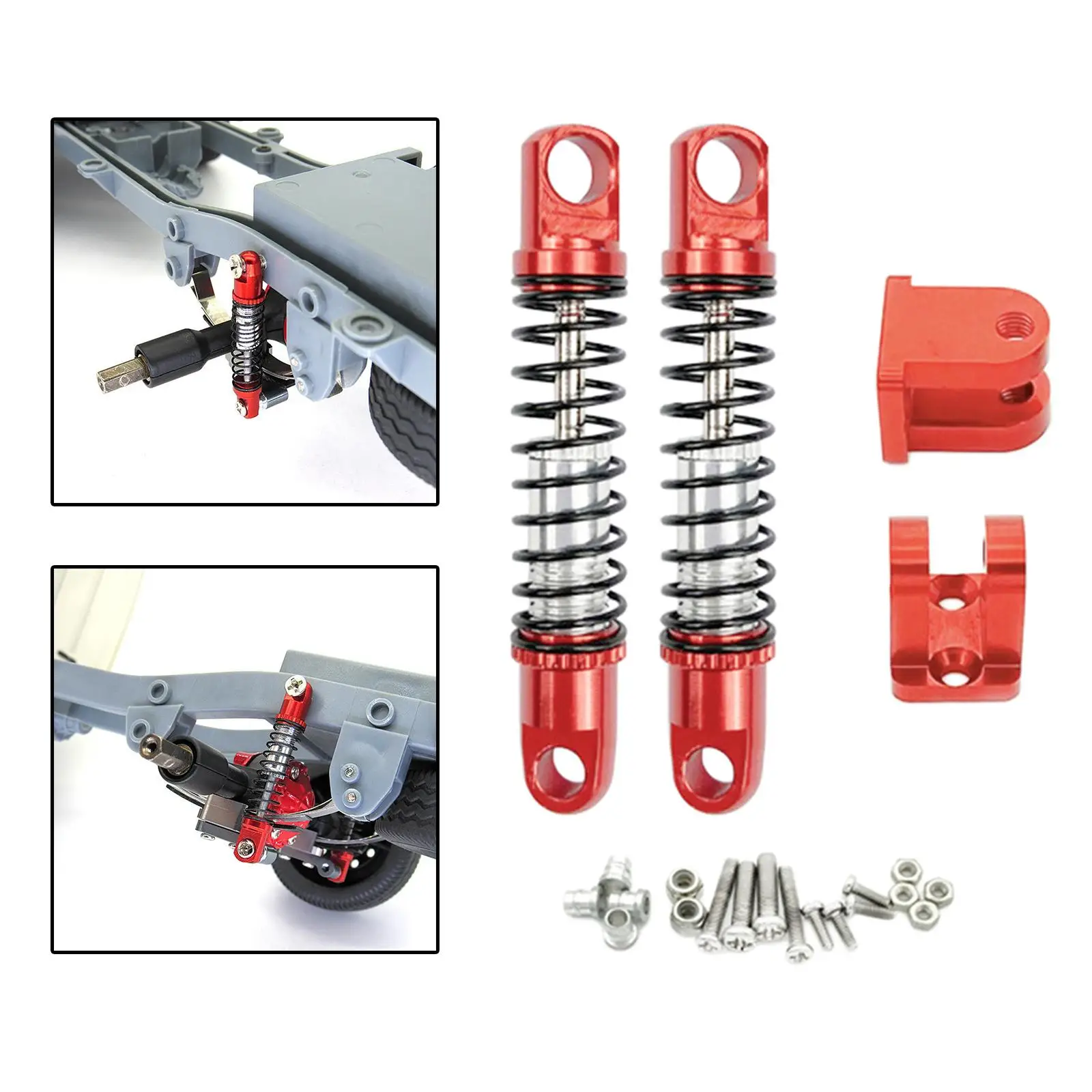 2pcs Front Shock Absorber Damper Spring with Fixed Seat for WPL D12 RC Car