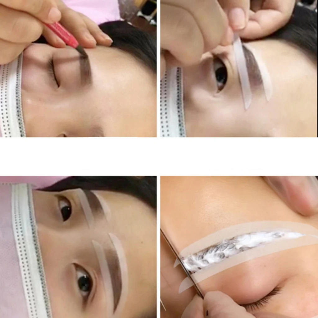 5 Pairs Disposable Glue Eyebrow Ruler Stickers Measuring Tool