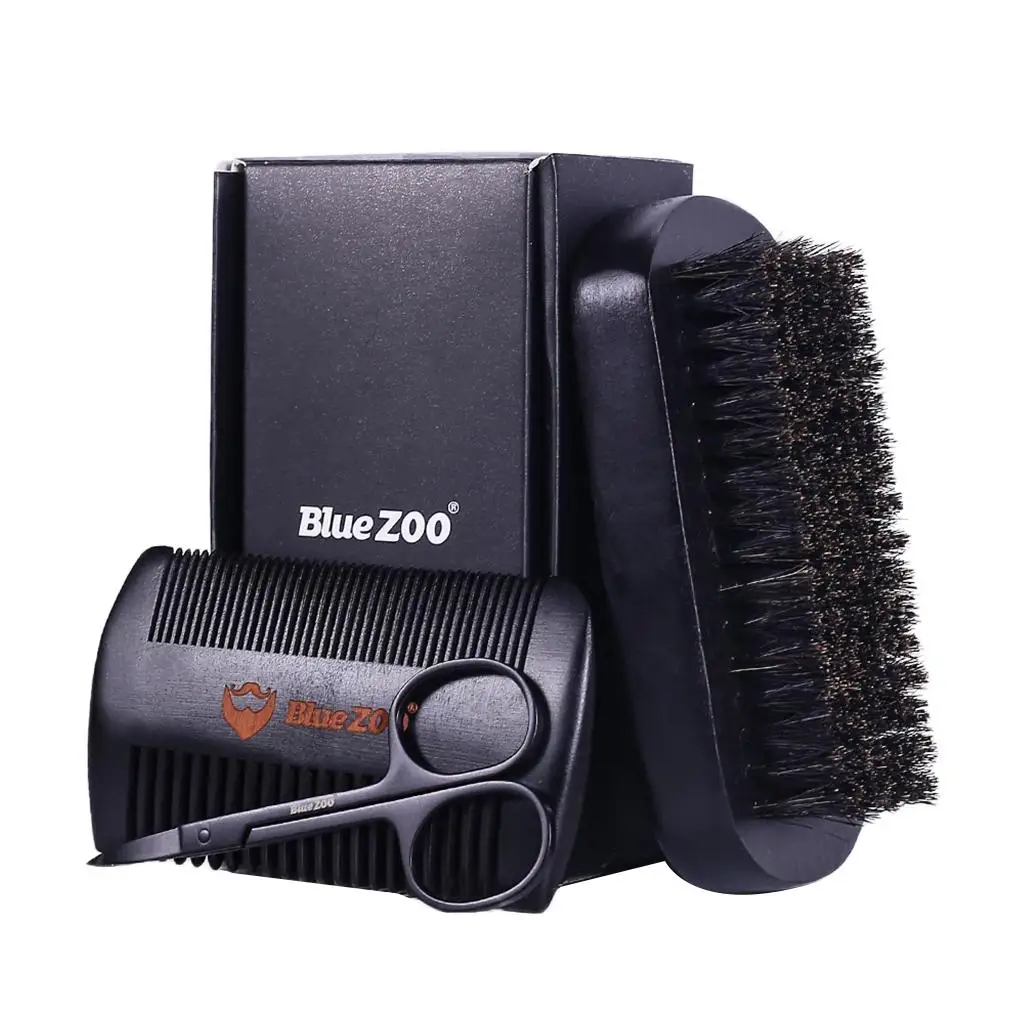 3 in 1 Mens Beard Grooming  Beard Brush Combs Gift Set