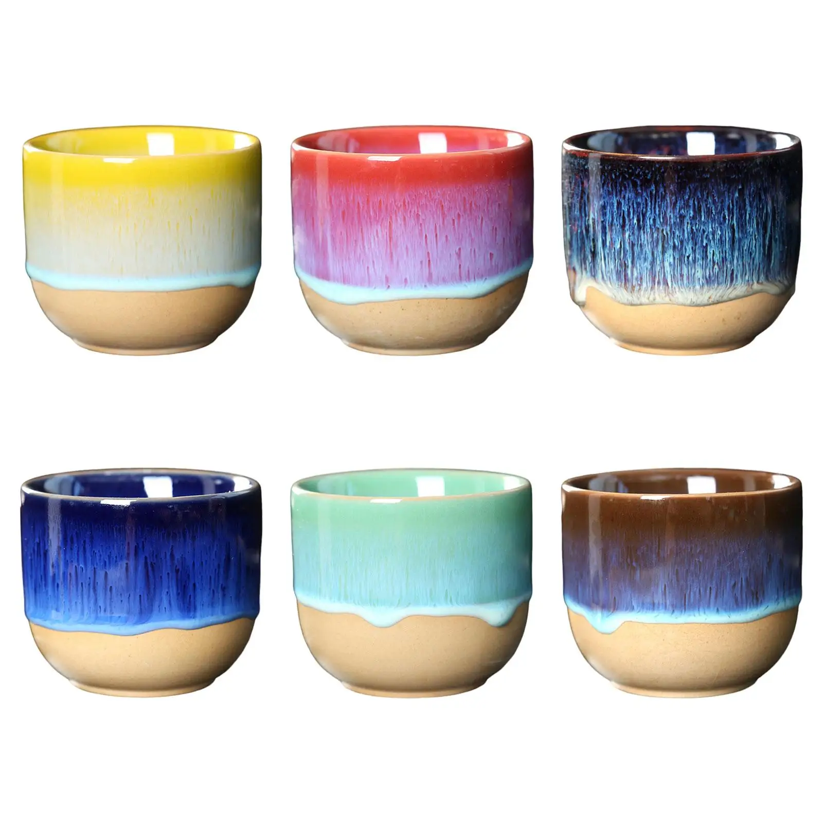 Ceramic Tea Cups 150ml Abstract Pattern Japanese Style Sake Mug Porcelian Tea Set for Espresso Yerba Mate Water Cappuccino Sake