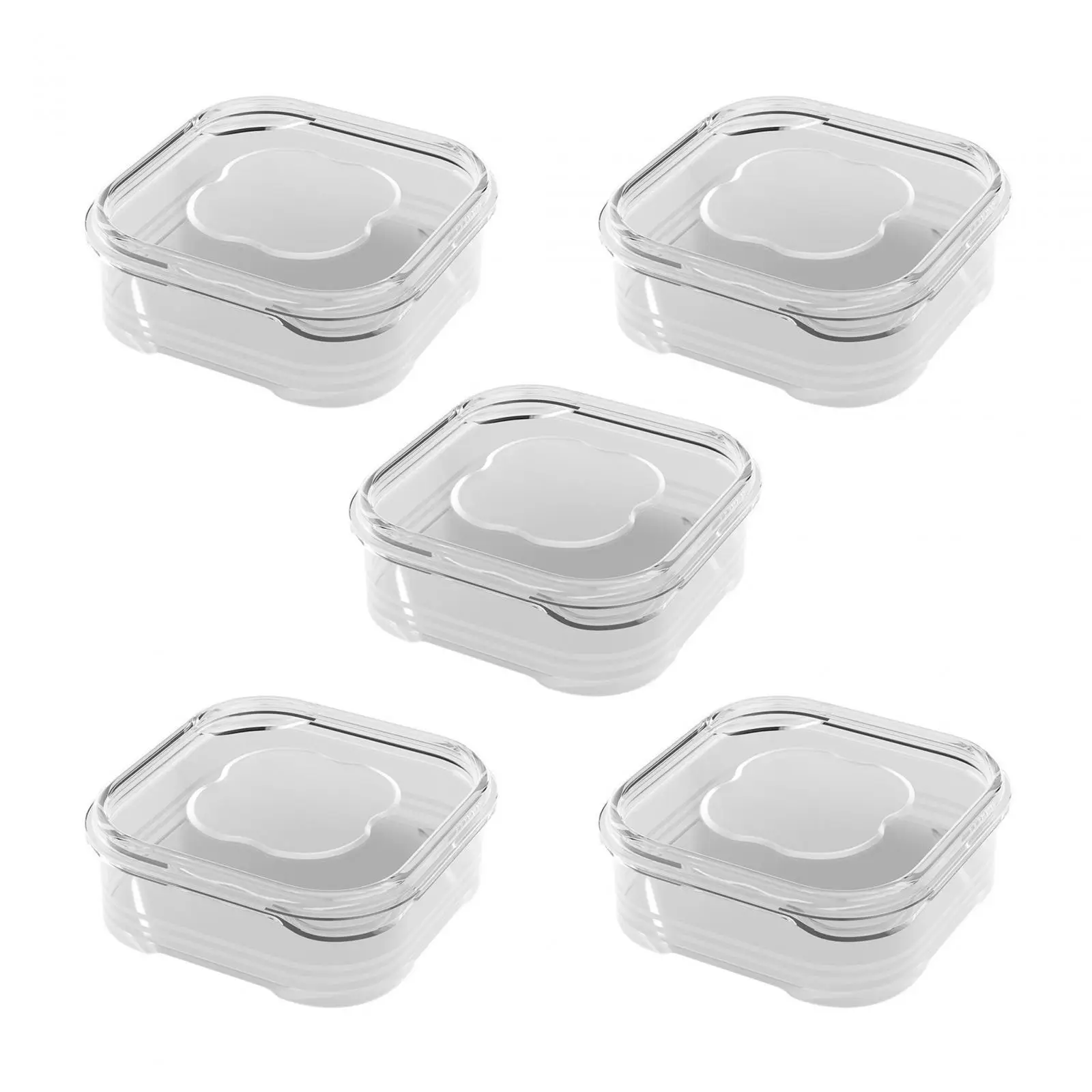 5x Container Fruit Vegetable Storage Container with Sealing Lid Stackable Food Storage Container Fridge Saver Containers 350ml