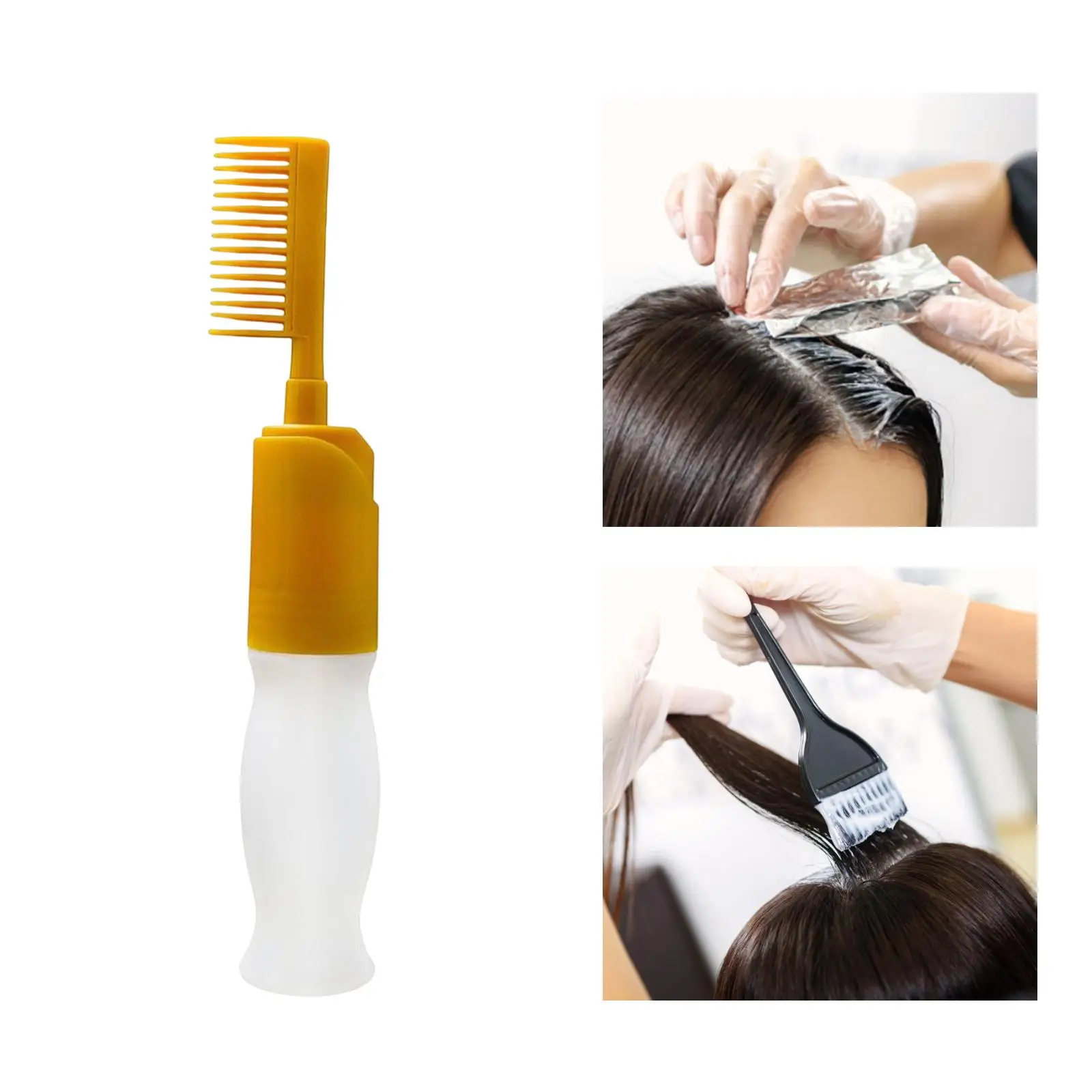 Hair Dye Refillable Bottle Reusable Hair Coloring Applicator Comb for Styling Salon