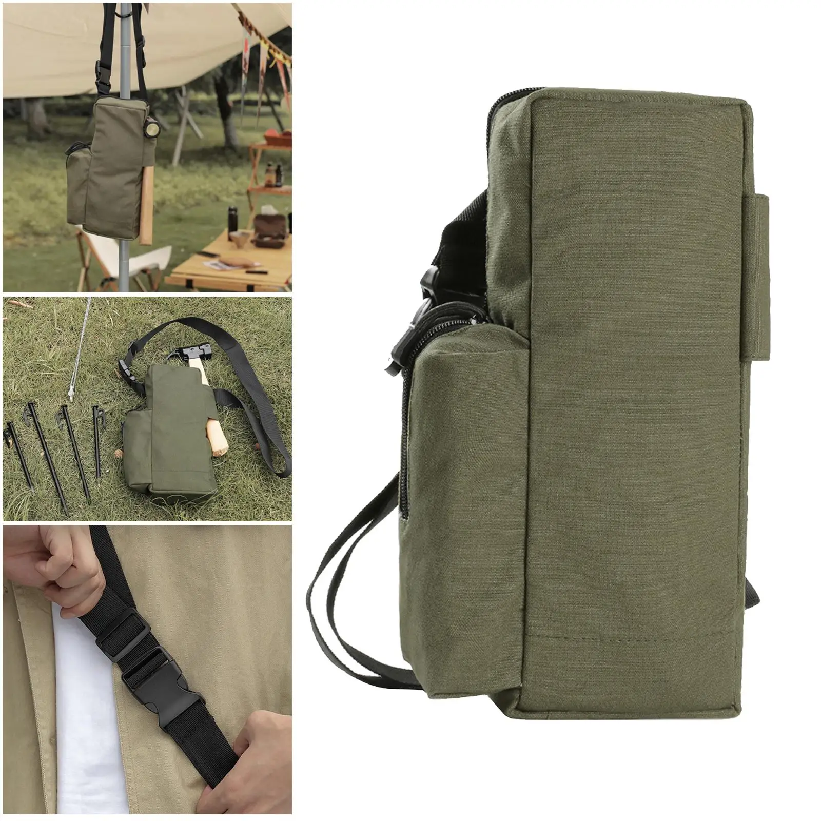 Portable Tent Peg Bag Tent Nails Organizer Case Holder Pouch Outdoor Camping Hiking Accessories