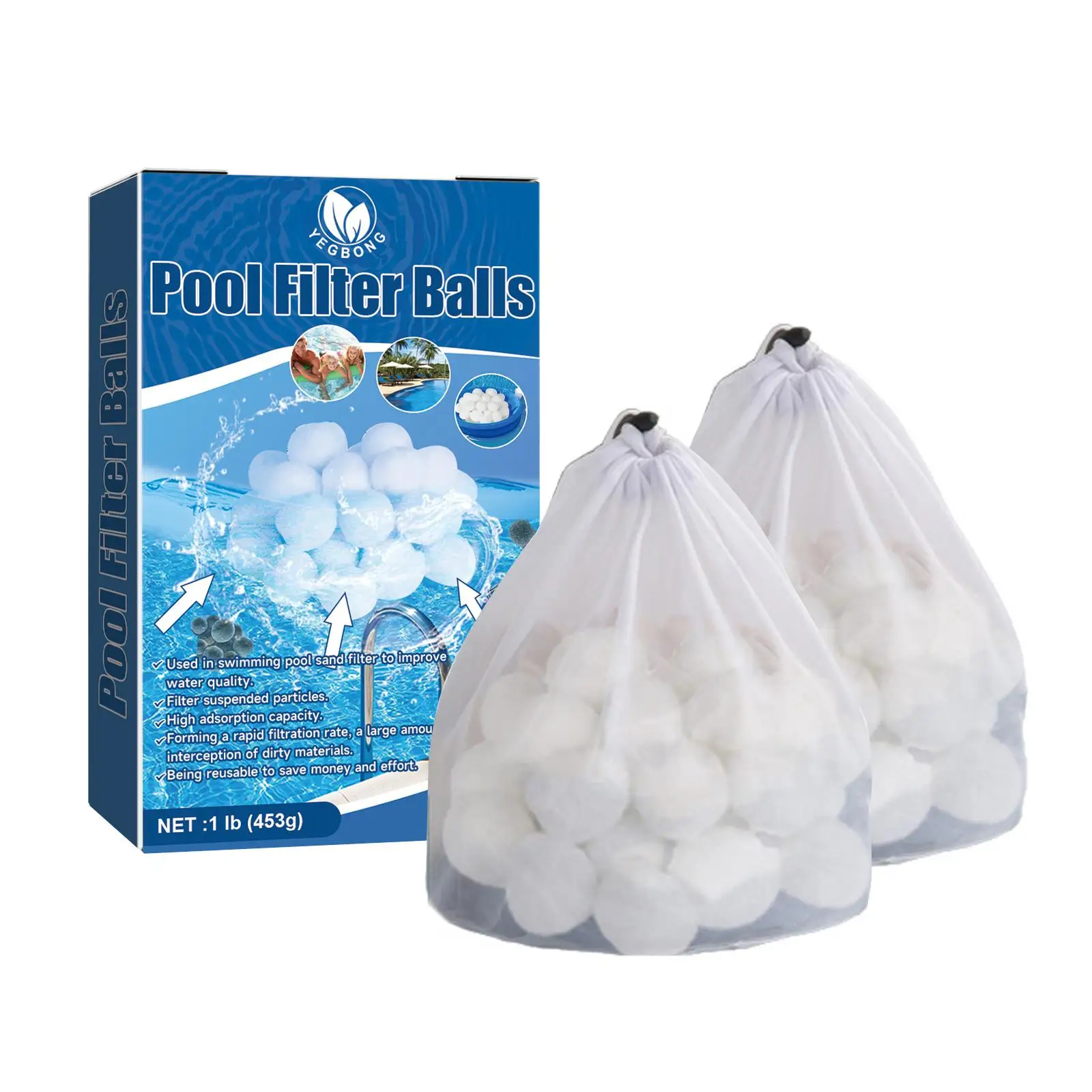 Pool Filter Balls, Pool Filter Sand Replacements, Clean Water Filter Balls for Sand Filter Swimming Pool Supplies