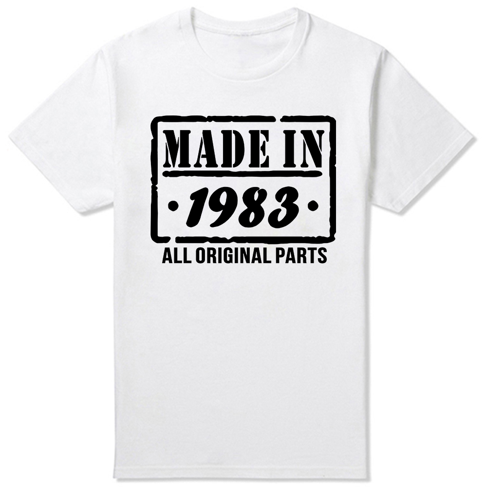 Retro Vintage 1983 T-Shirt Herren O-Ausschnitt Kurzarm 42 Jahre alt Geboren im Jahr 1983 Shirt 42. Geburtstag Sommer T-Shirt Baumwolle T-Shirt Top – Detail 3