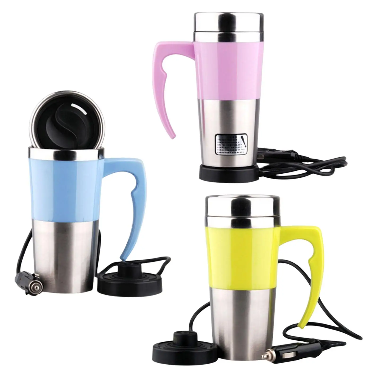 Car Electric Kettle 12V 350ml Electric In-Car Stainless Steel Portable Car Water Heater Mug Fit for Tea Hot Water Camping Boat