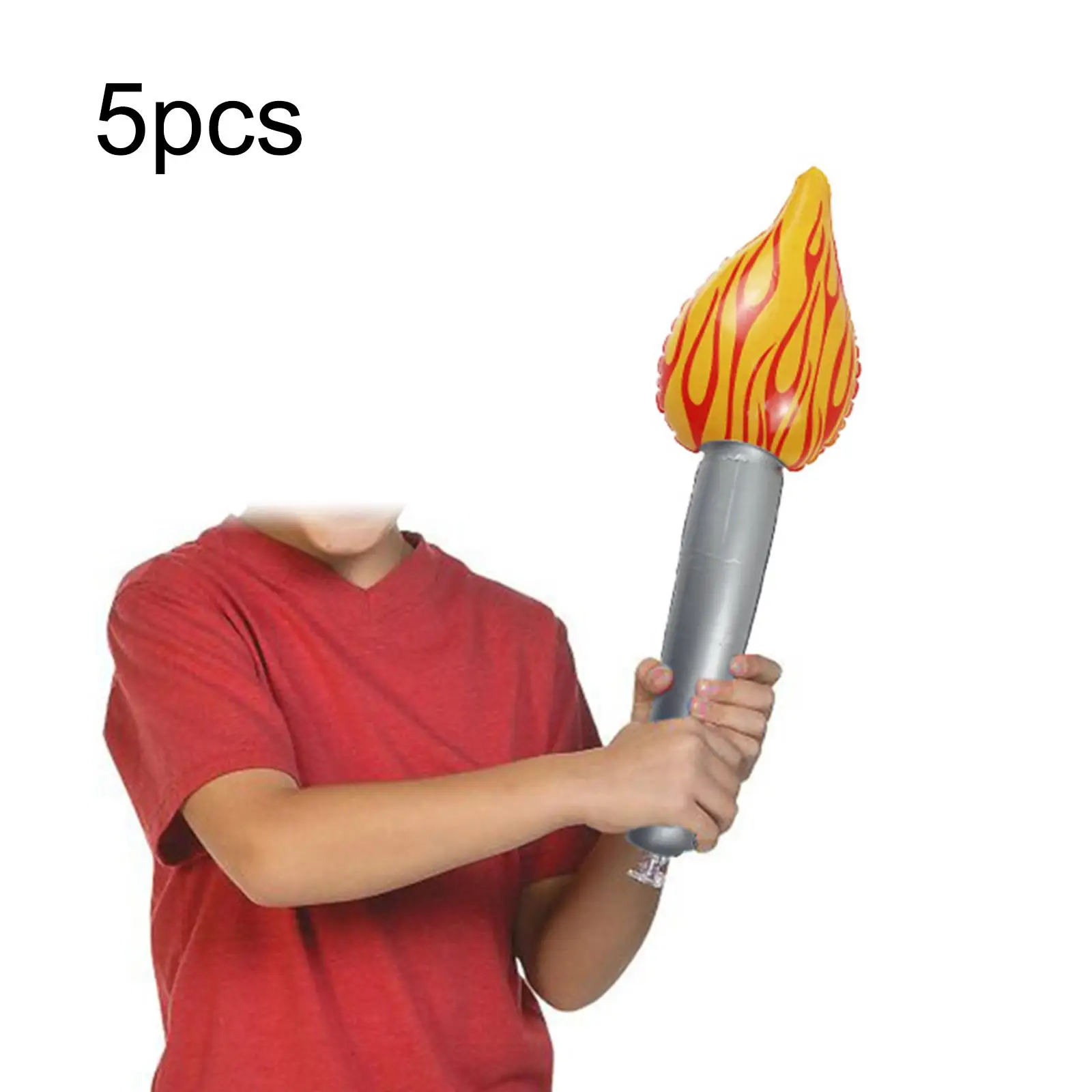 5Pcs Inflatable Flame Toy 15inch Fun Torch Balloon for Party Cosplay Holiday