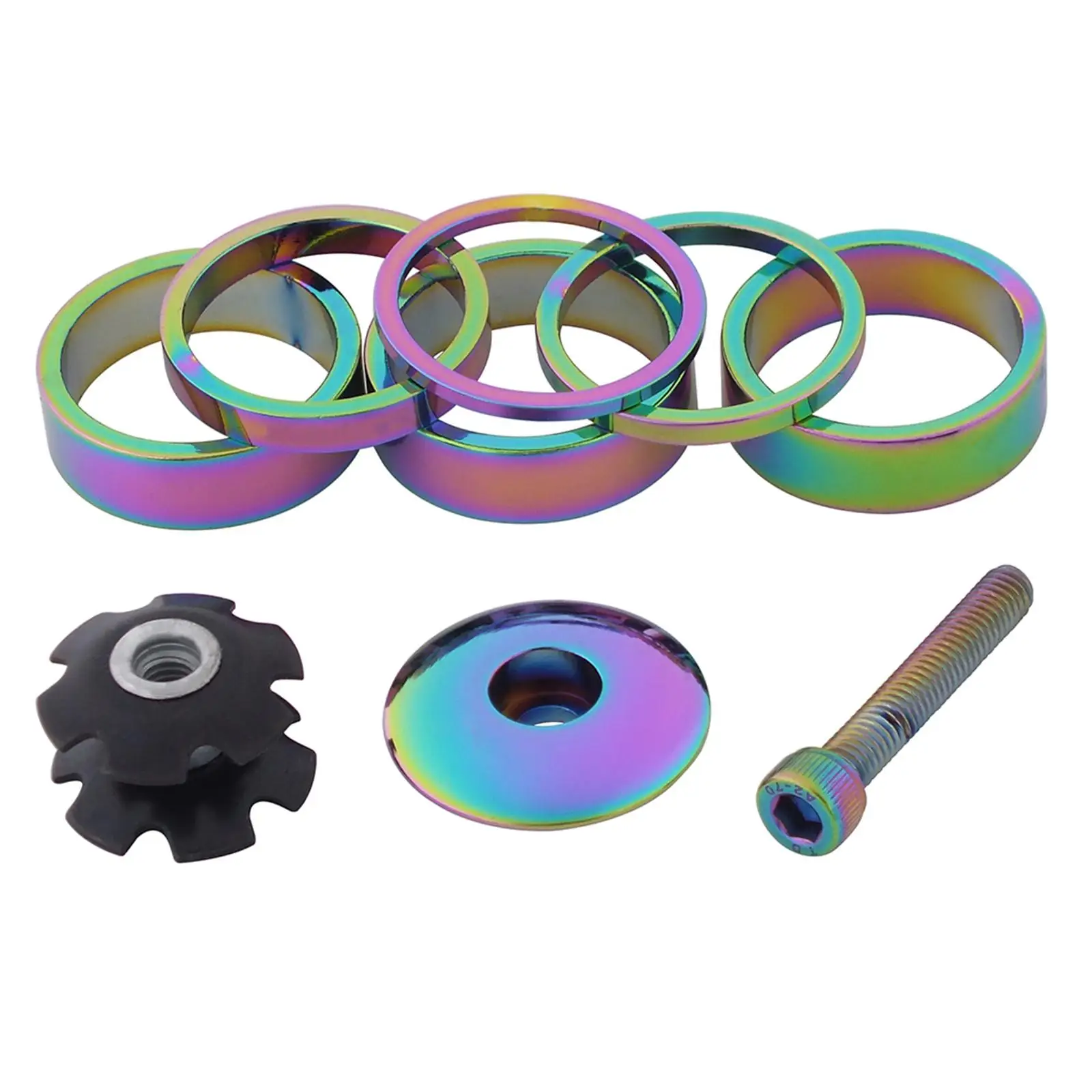 6Pcs Bicycle Headset Spacers 1-1/8