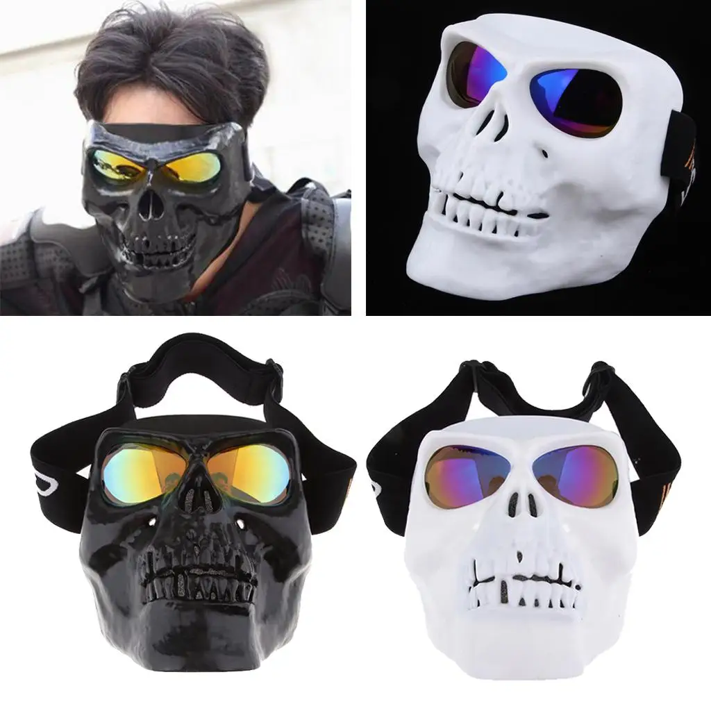 2 Pieces Skull Motorcycle Goggles   Outdoor Riding Motocross 