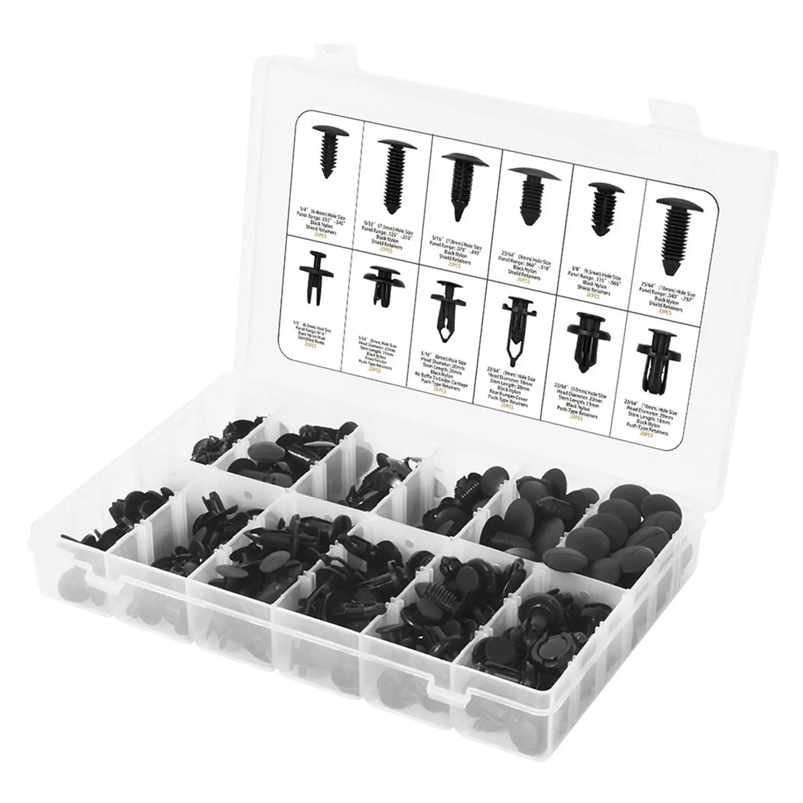 240x Car Body Retainer Clips Set Easy Installation Replaces 12 Sizes Pin Rivets Set Bumper Push Fasteners Rivet Clips