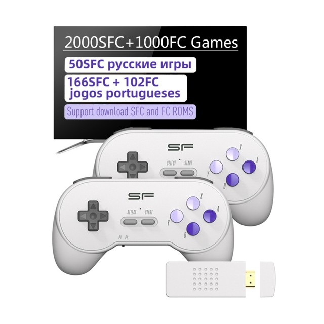 16 Bit Wireless Retro TV Game Console For Super SNES NES 3000.