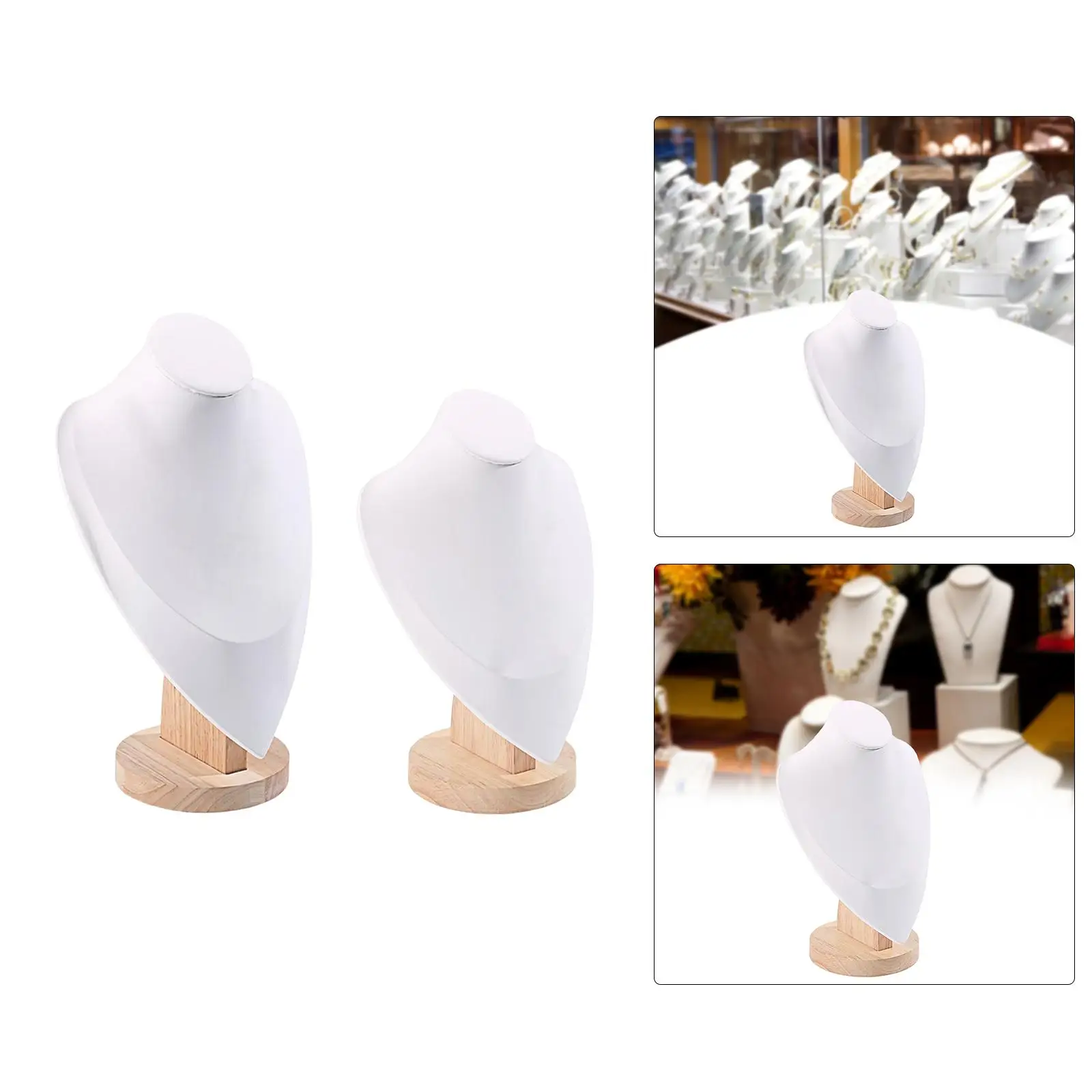 Mannequin Bust Display Stand with Base Wood Storage Hanger Organizer for Jewelry Show Photography Earring Showroom Business