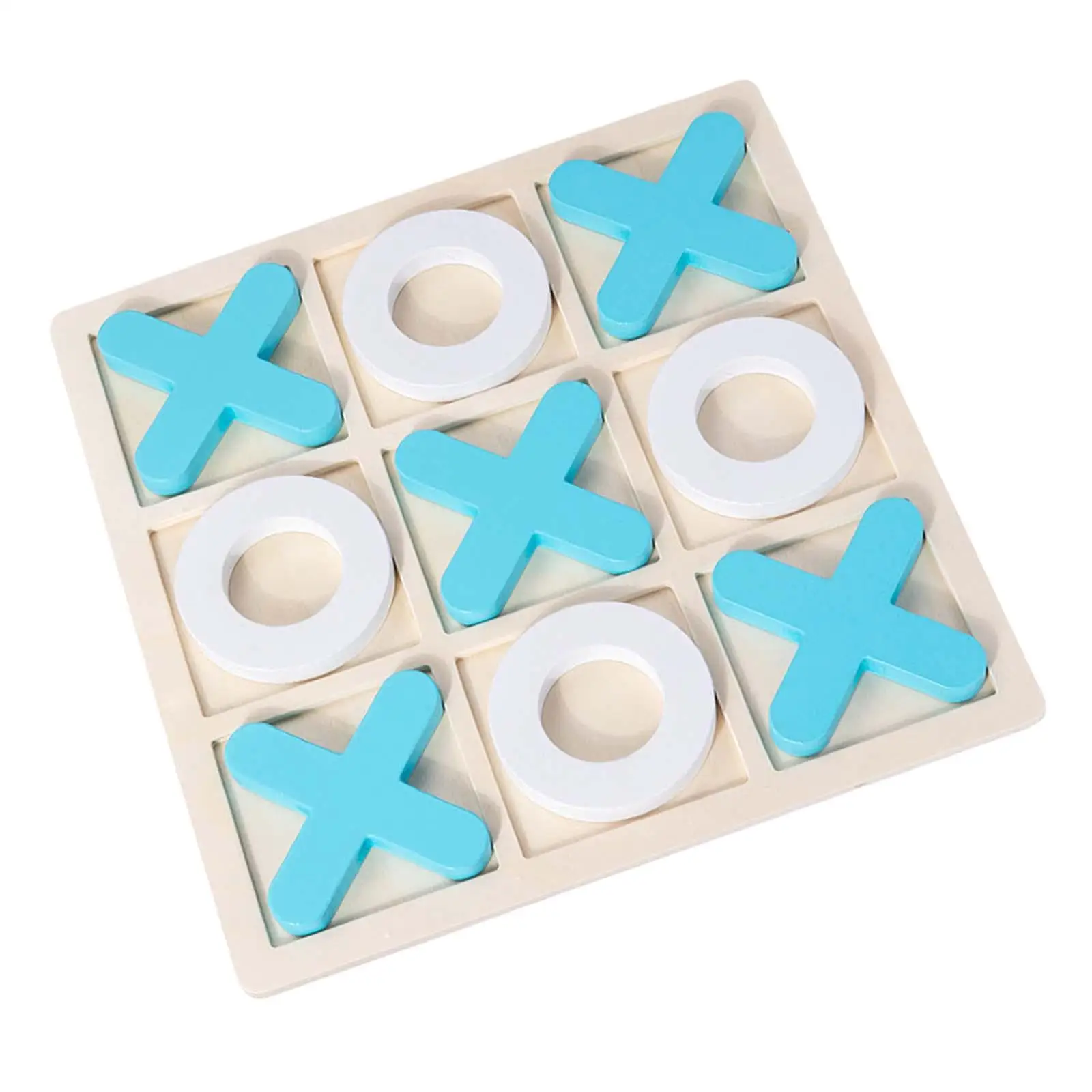 Wooden Tic TAC Toe Game XO Chess Board Game Educational Toys Handmade Noughts