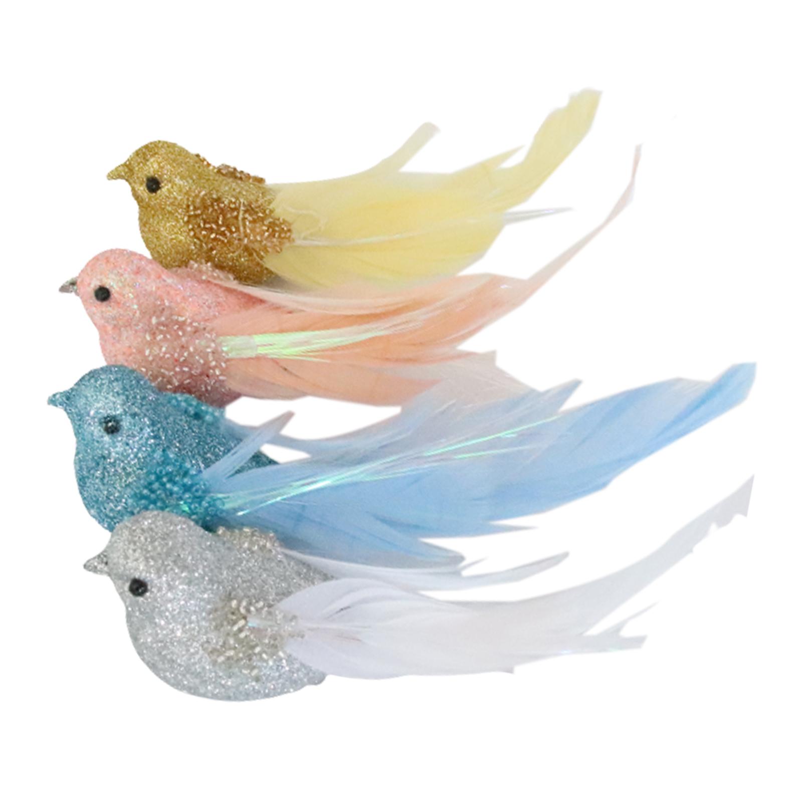 4 Pieces Simulation Foam Birds Fake Parrot Parrot Figure Artificial Birds for Garden Window Floral Arrangement DIY Crafts Home