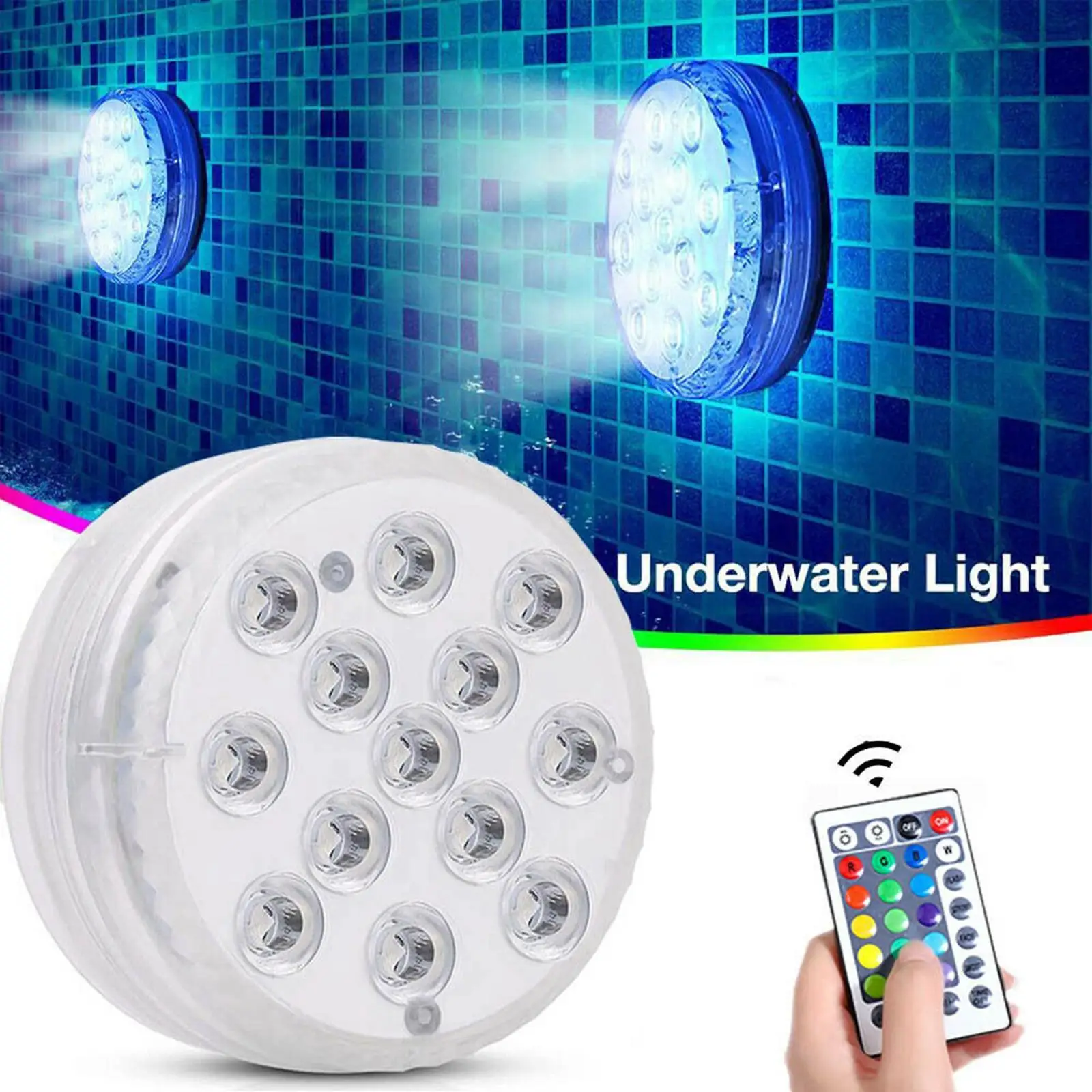 Suction Cup Submersible Swimming  RGB LED Underwater Pond for Garden