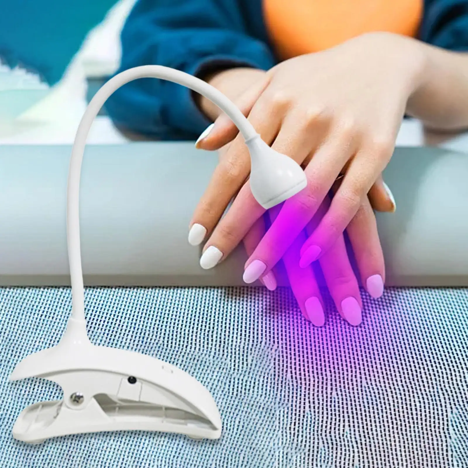 Manicure Lamp 5W 360 Degree Adjustable with Clamp Compact Professional Portable Nail Dryer Lamp Nail Lamp for Single Finger